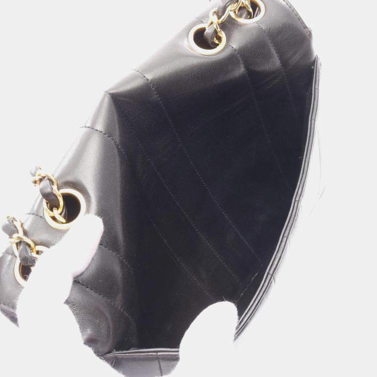 Pre Owned Chanel Mademoiselle Black Leather Shoulder Bag