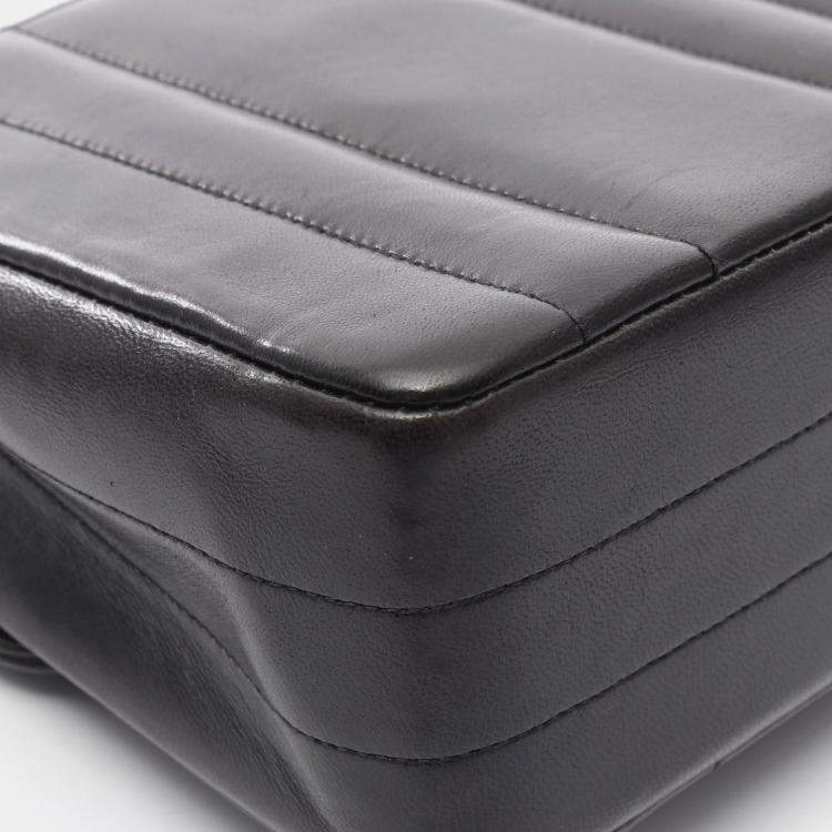 Pre Owned Chanel Mademoiselle Black Leather Shoulder Bag