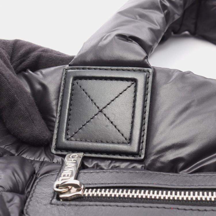 Pre Owned Chanel Coco Cocoon Black Nylon Tote Bag
