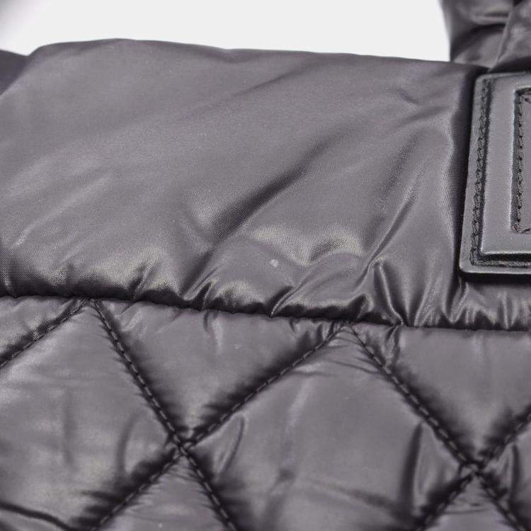 Pre Owned Chanel Coco Cocoon Black Nylon Tote Bag