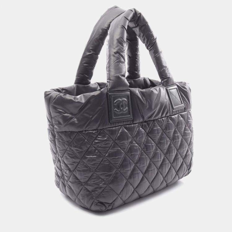 Pre Owned Chanel Coco Cocoon Black Nylon Tote Bag
