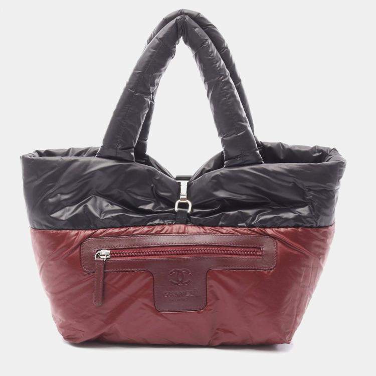 Pre Owned Chanel Coco Cocoon Black Nylon Tote Bag