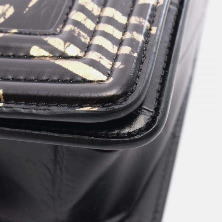 Pre Owned Chanel Embossed Graffiti Boy Leather Shoulder Bag