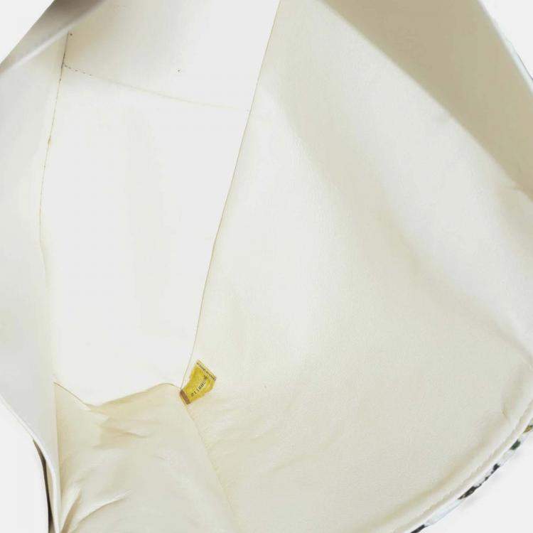 Pre Owned Chanel Multicolor White Cut Out Floral Jumbo Double Flap Bag