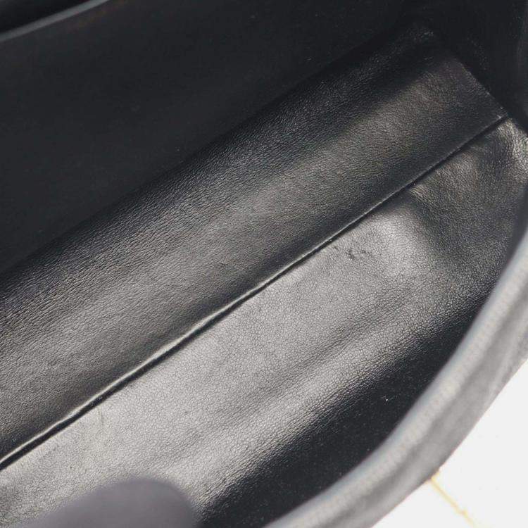 Pre Owned Chanel Coco Mark Gray Denim Handbag 