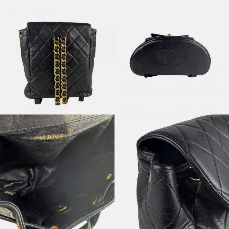 Pre Owned Chanel Matelasse Backpack In Leather Black GHW