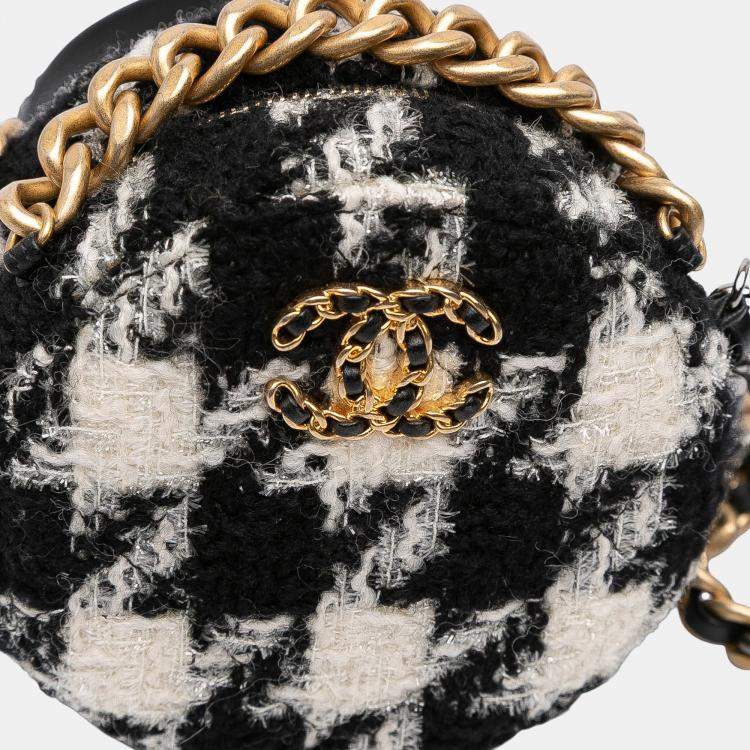 Pre Owned Chanel Multicolor Tweed 19 Round Clutch with Chain and Coin Purse