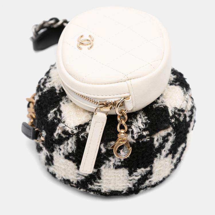 Pre Owned Chanel Multicolor Tweed 19 Round Clutch with Chain and Coin Purse