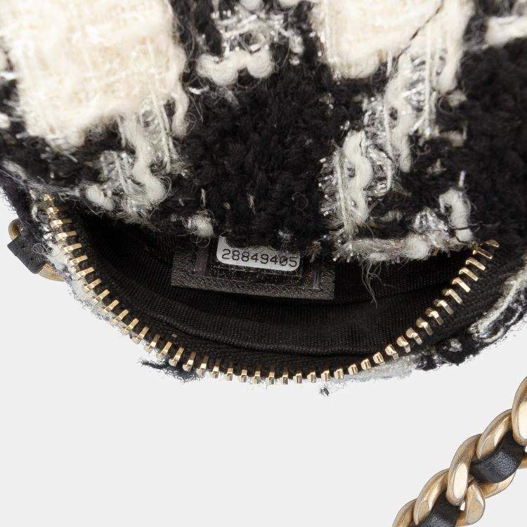 Pre Owned Chanel Multicolor Tweed 19 Round Clutch with Chain and Coin Purse