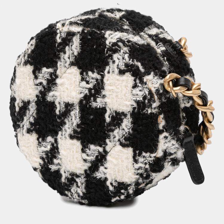 Pre Owned Chanel Multicolor Tweed 19 Round Clutch with Chain and Coin Purse