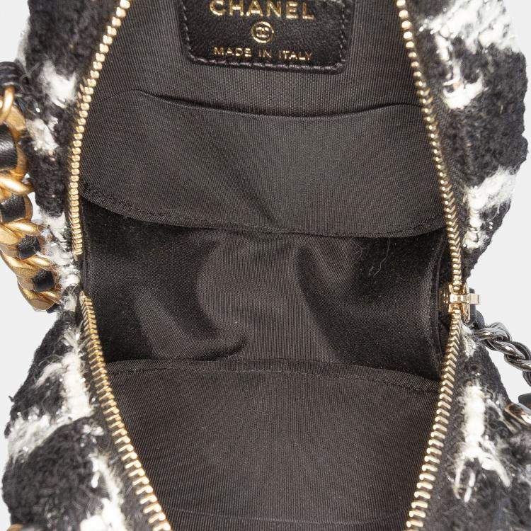 Pre Owned Chanel Multicolor Tweed 19 Round Clutch with Chain and Coin Purse