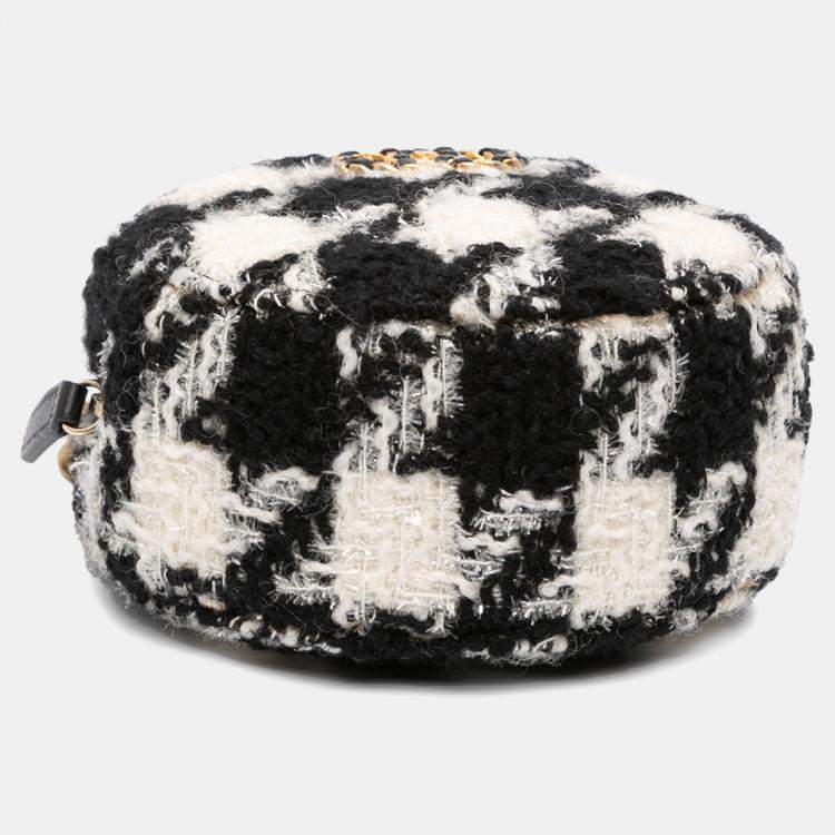 Pre Owned Chanel Multicolor Tweed 19 Round Clutch with Chain and Coin Purse