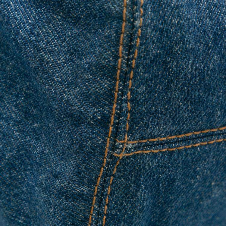 Pre Owned Chanel Blue CC Denim Chain Tote