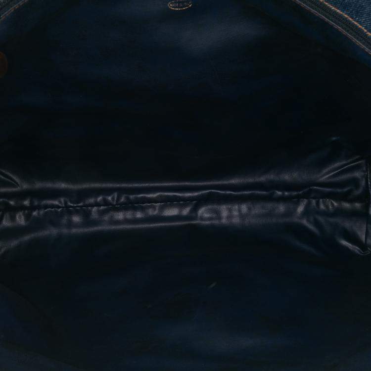 Pre Owned Chanel Blue CC Denim Chain Tote