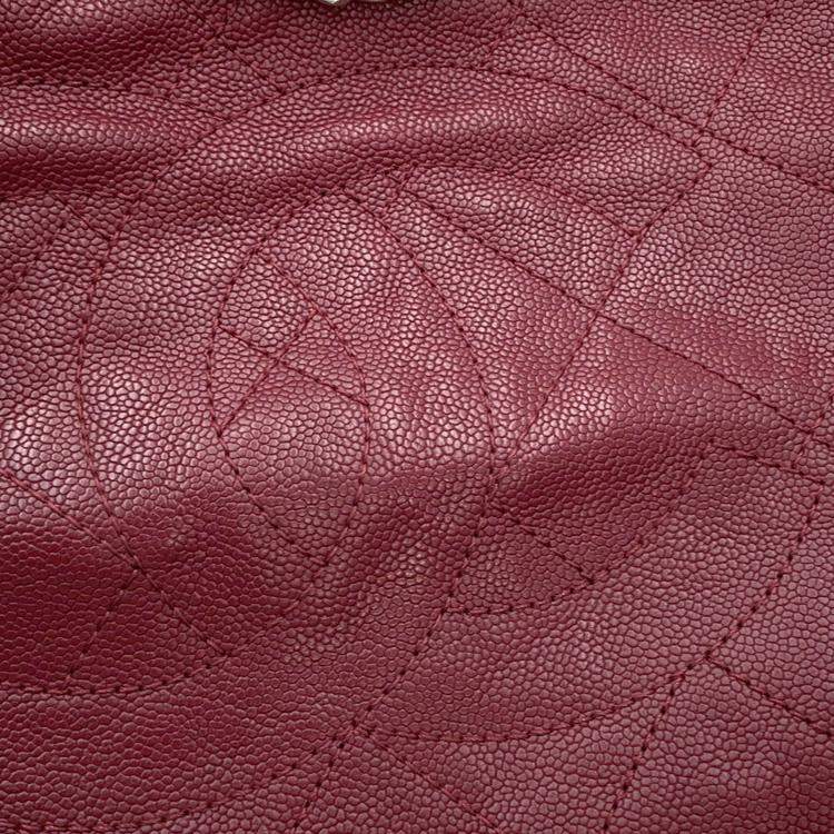 Pre Owned Chanel Matelasse 2Way Chaintote Bag Red Caviar Leather