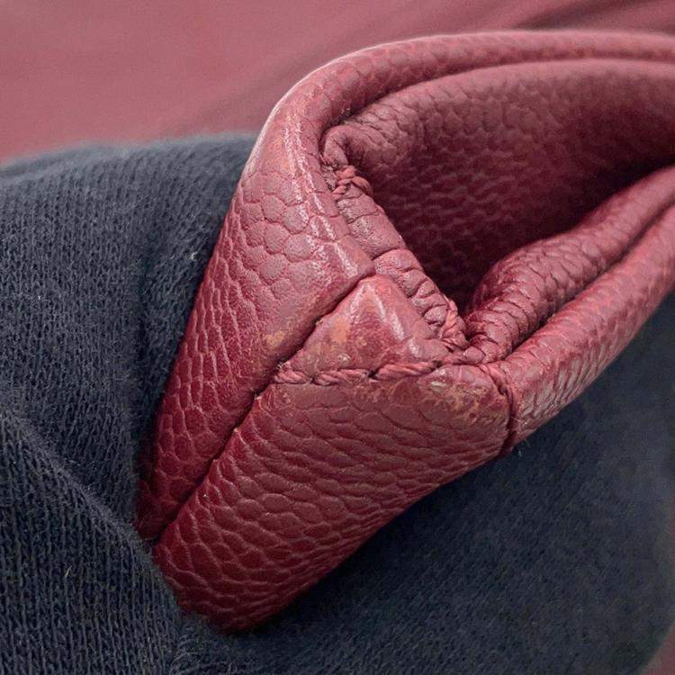 Pre Owned Chanel Matelasse 2Way Chaintote Bag Red Caviar Leather