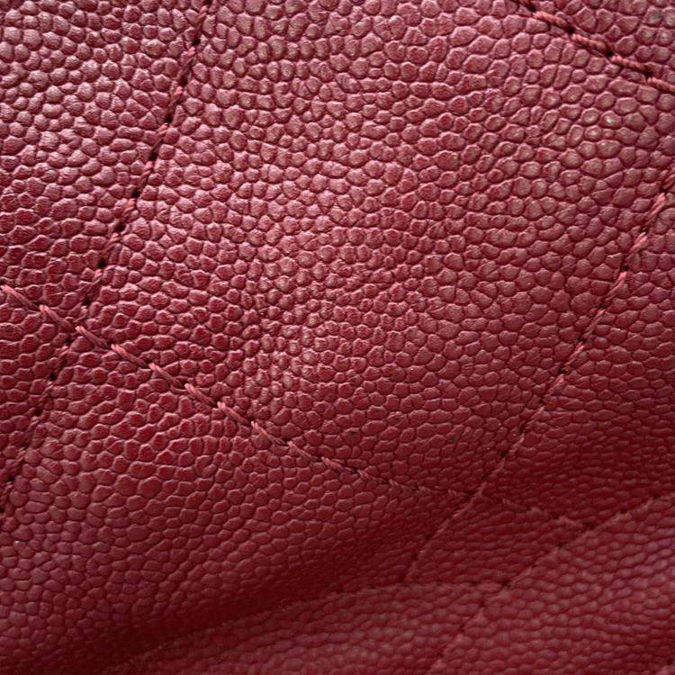 Pre Owned Chanel Matelasse 2Way Chaintote Bag Red Caviar Leather
