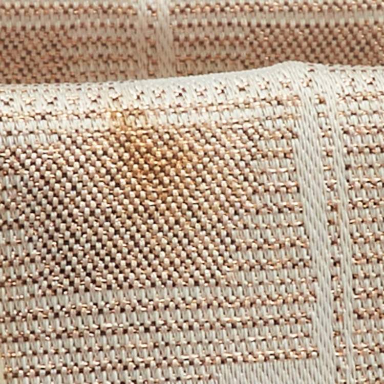 Pre Owned Chanel Beige Shimmer Nylon and Leather CC Logo Travel Line Tote