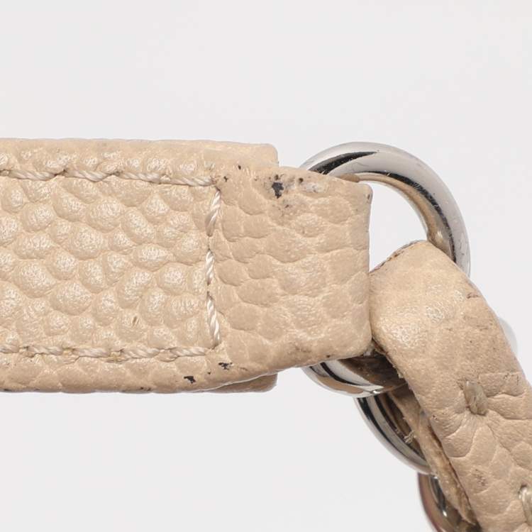 Pre Owned Chanel Beige Quilted Caviar Leather Large Easy Flap Bag