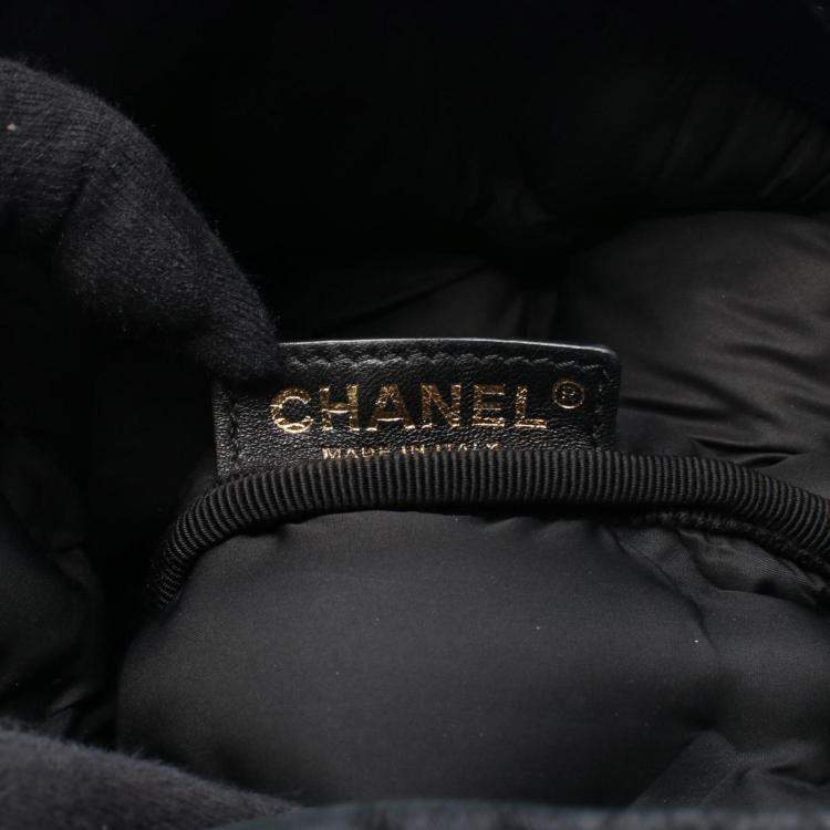Pre Owned Chanel Bubble Quilted Backpack Leather Black