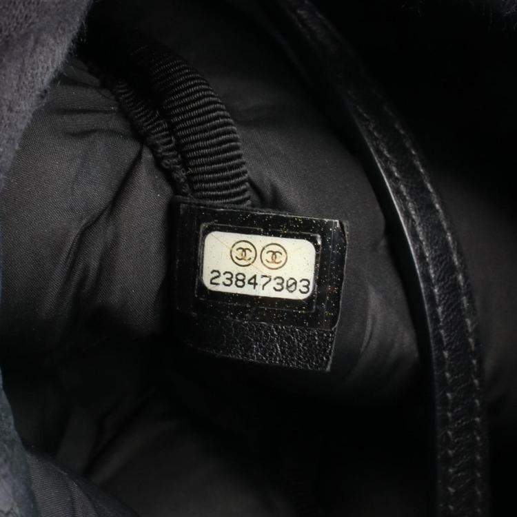 Pre Owned Chanel Bubble Quilted Backpack Leather Black