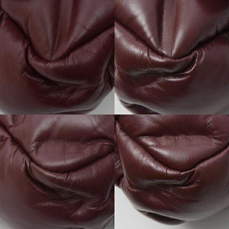 Pre Owned Chanel Bordeaux Bubble Quilted Matelasse Lambskin Shoulder Bag