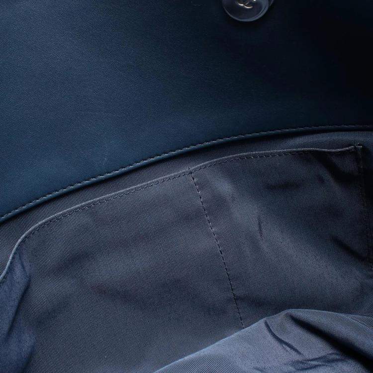 Pre Owned Chanel Matelasse Tote Bag Lambskin Leather Blue
