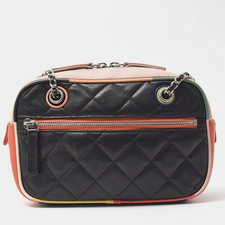 Pre Owned Chanel Matelasse Chain Shoulder Bag No. 23 Lambskin Black X Multicolor