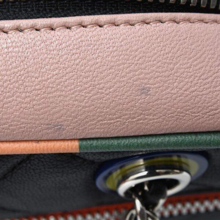 Pre Owned Chanel Matelasse Chain Shoulder Bag No. 23 Lambskin Black X Multicolor