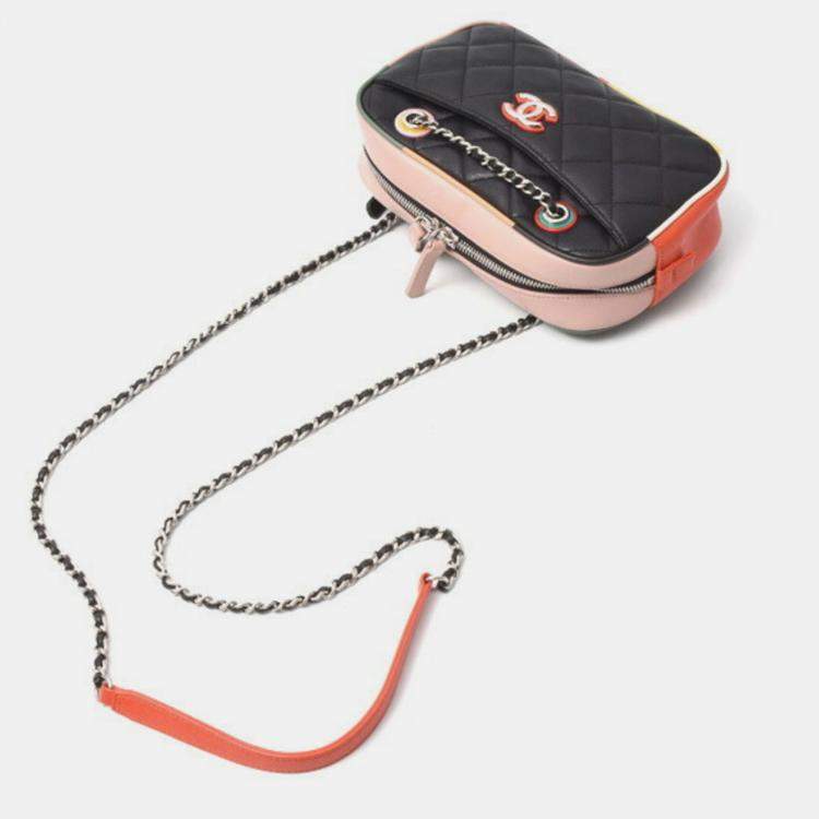 Pre Owned Chanel Matelasse Chain Shoulder Bag No. 23 Lambskin Black X Multicolor