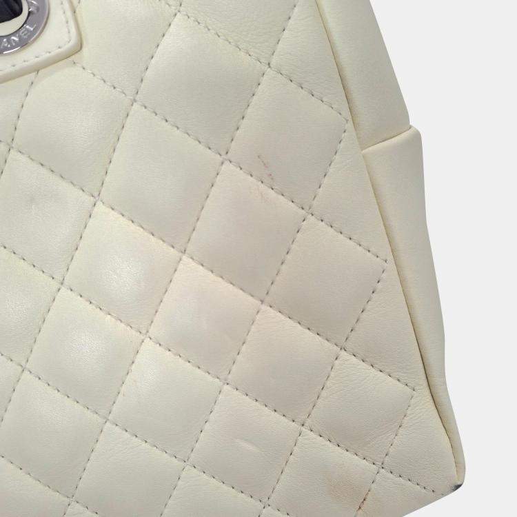Pre Owned CC Quilted Bicolor Bowling Bag