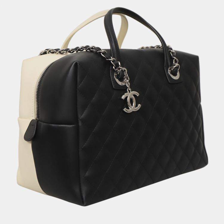 Pre Owned CC Quilted Bicolor Bowling Bag