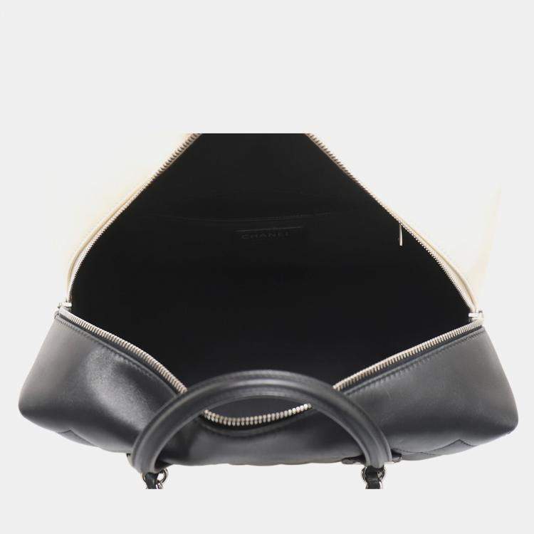 Pre Owned CC Quilted Bicolor Bowling Bag