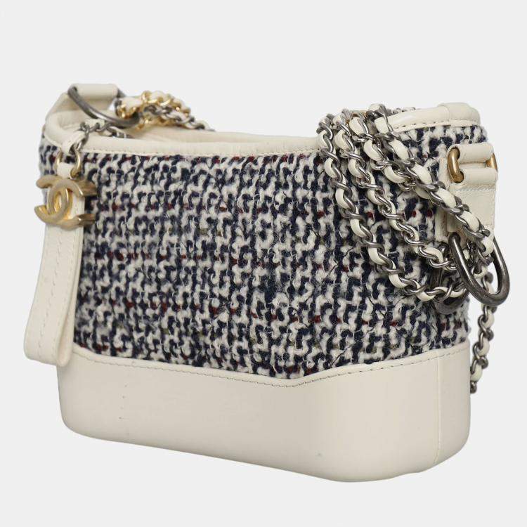 Pre Owned Tweed Calfskin Small Gabrielle Hobo