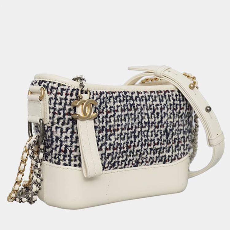 Pre Owned Tweed Calfskin Small Gabrielle Hobo