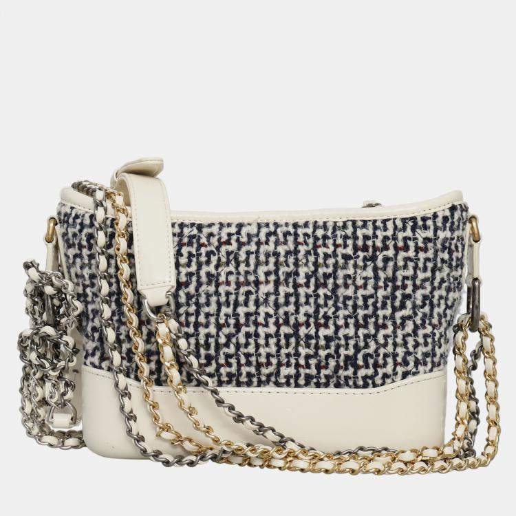 Pre Owned Tweed Calfskin Small Gabrielle Hobo