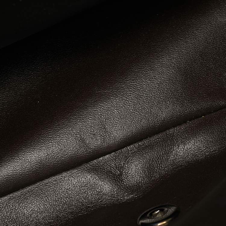 Pre Owned Chanel Dark Brown Quilted Caviar Leather Maxi Classic Single Flap Bag