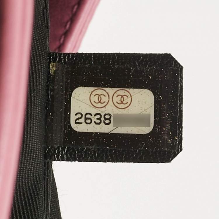 Pre Owned Chanel Pink/Black Printed Quilted Canvas and Leather Medium 31 Shopper Tote