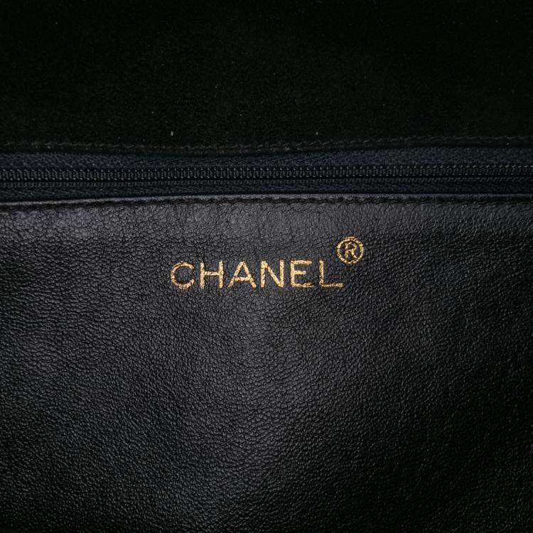 Pre Owned Chanel Black Quilted Suede Tassel Flap