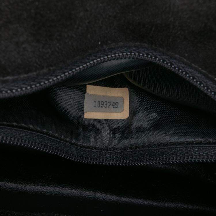 Pre Owned Chanel Black Quilted Suede Tassel Flap