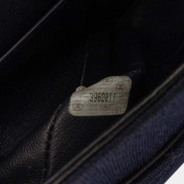 Pre Owned Chanel Blue Medium Classic Jersey Double Flap