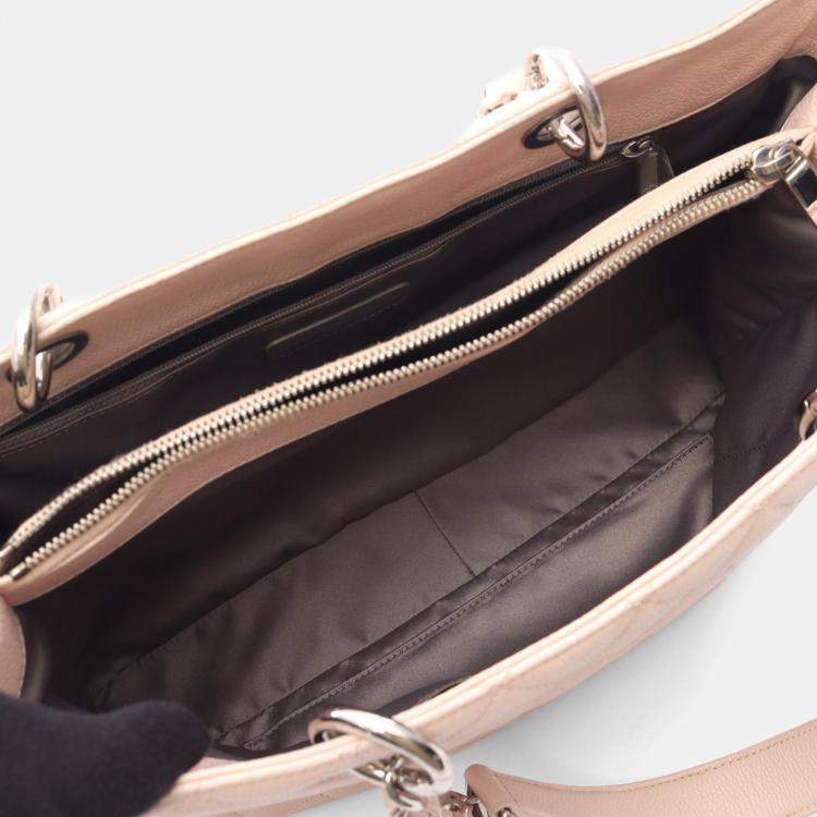 Pre Owned Chanel Matelasse Grand Shopping Gst Chain Tote Bag Calfskin Pink