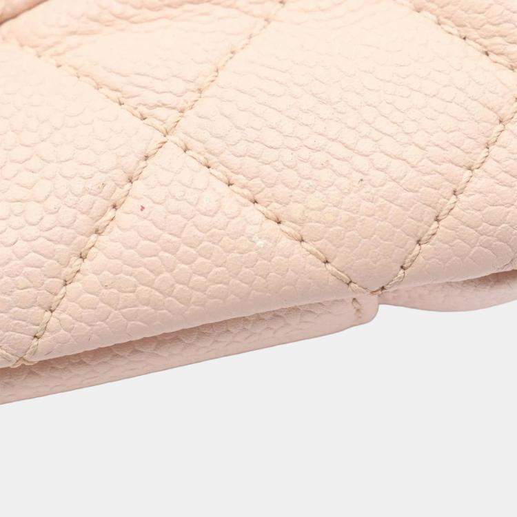 Pre Owned Chanel Matelasse Grand Shopping Gst Chain Tote Bag Calfskin Pink