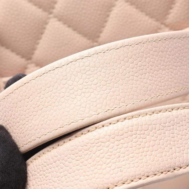 Pre Owned Chanel Matelasse Grand Shopping Gst Chain Tote Bag Calfskin Pink