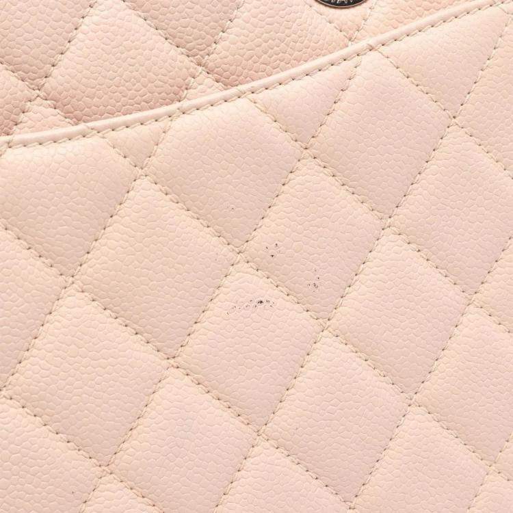 Pre Owned Chanel Matelasse Grand Shopping Gst Chain Tote Bag Calfskin Pink