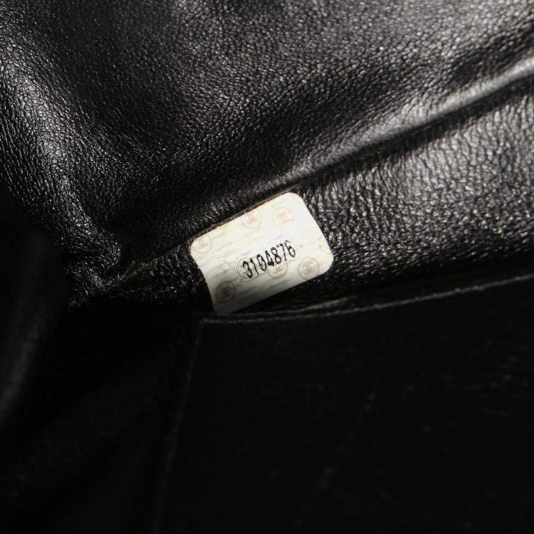 Pre Owned Chanel Mademoiselle Jumbo CC Coco Mark Black Leather Chain Shoulder Bag 