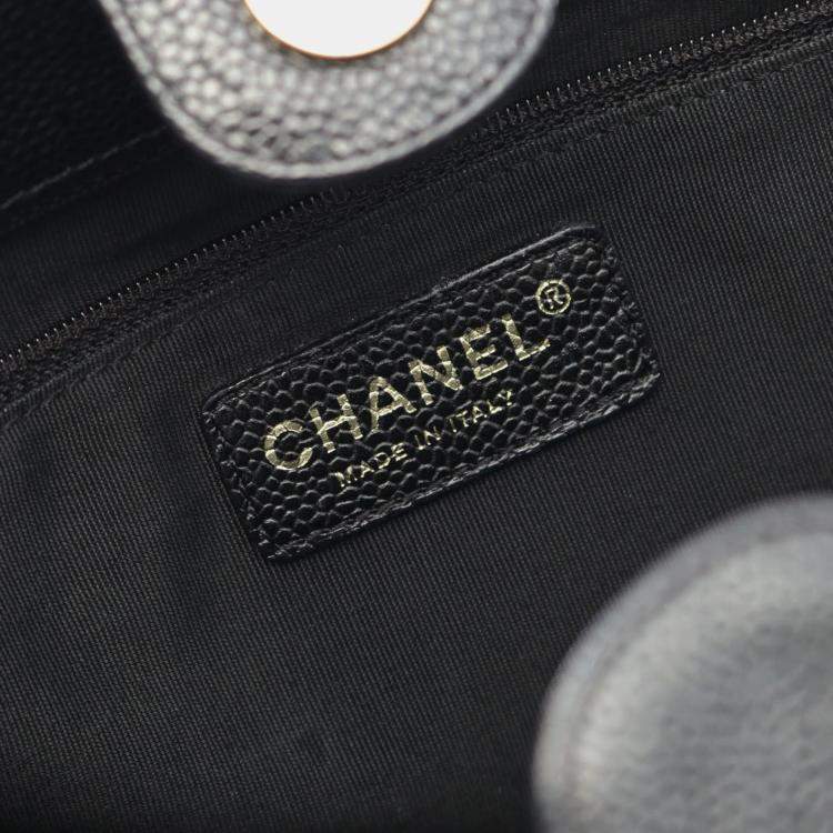 Pre Owned Chanel Matelasse Pst Tote Chain Shoulder Bag Calfskin Black