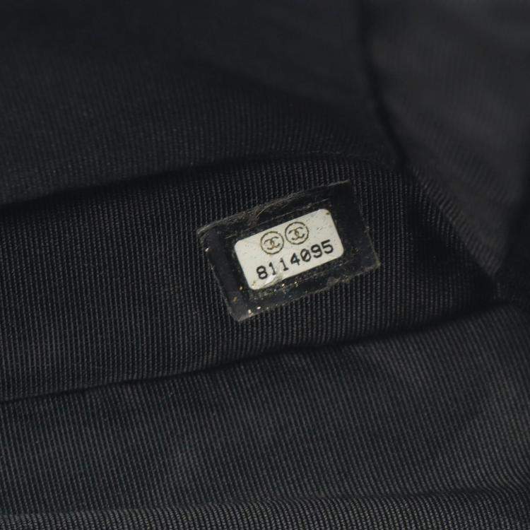 Pre Owned Chanel Matelasse Pst Tote Chain Shoulder Bag Calfskin Black