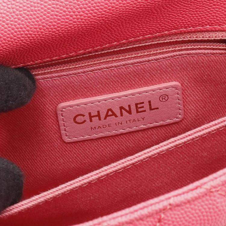 Pre Owned Chanel Coco Handle Flap Matelasse Shoulder Handbag Calfskin Pink