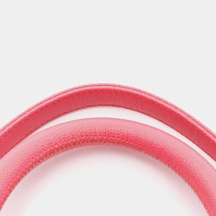 Pre Owned Chanel Coco Handle Flap Matelasse Shoulder Handbag Calfskin Pink